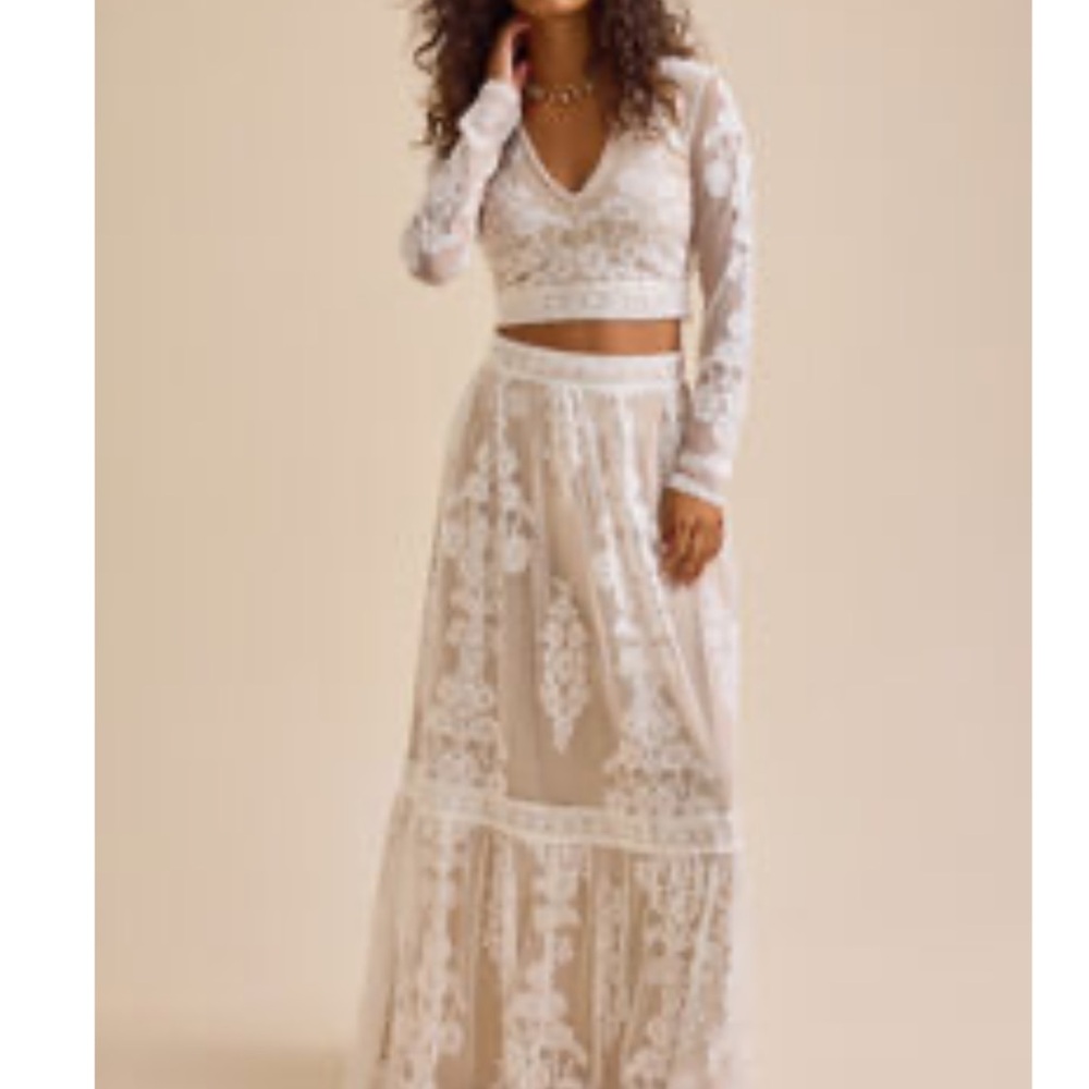 Altar'd State Cream Set - Maxi Skirt and Top